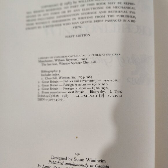 Last Lion by William Manchester First Edition HCDJ/Biography/Political - Picture 6 of 9